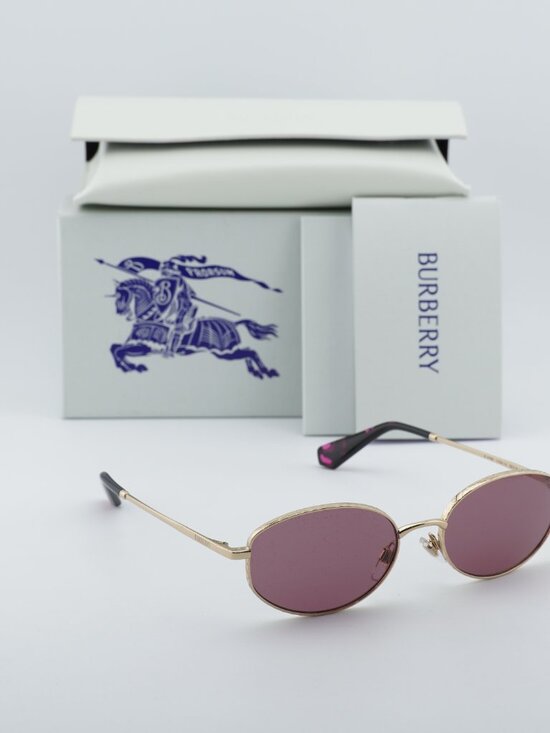 Burberry BE3169 11091A Oval Sunglasses - Gold/Violet main image 4
